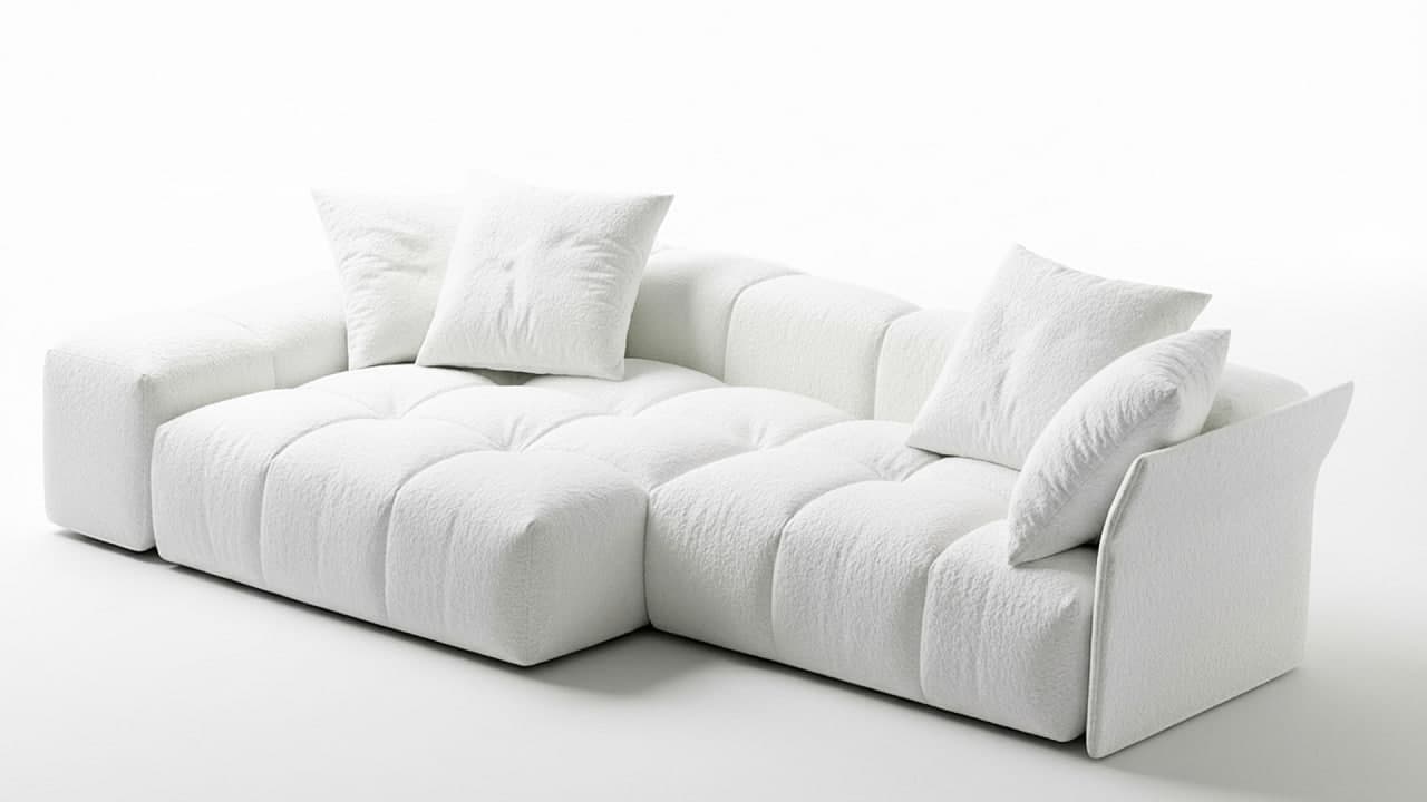 Диван Minimal белый с подушками